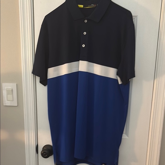 Ralph Lauren Black and Blue Polo Shirt Sporty Design - Picture 1 of 2